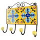 Turquoise Floral Ceramic Tile Hook